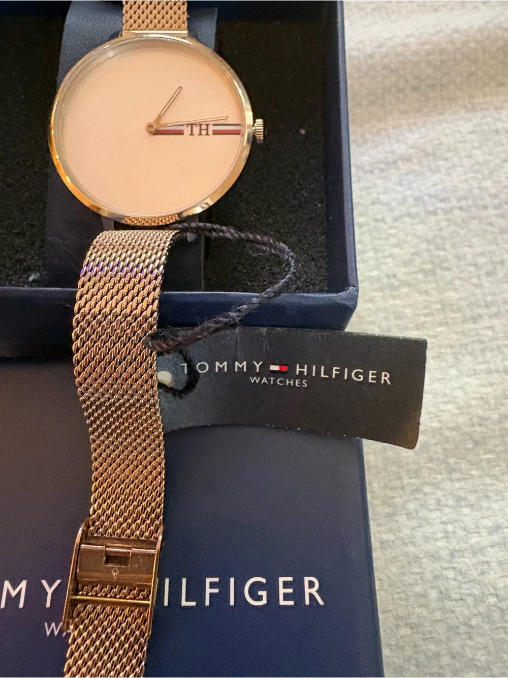 Tommy Hilfiger Women's Gold Tone Mesh Bracelet Watch with White Dial